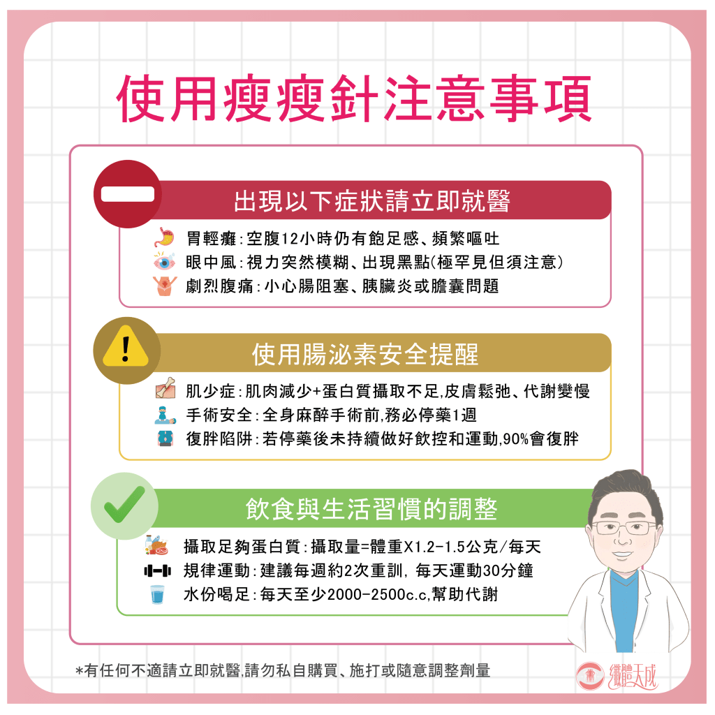 使用瘦瘦針注意事項